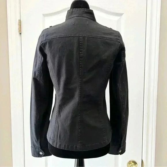 Ricki’s Utility Jacket  Military Field Casual Cotton Canvas Black Size XS - Picture 4 of 16